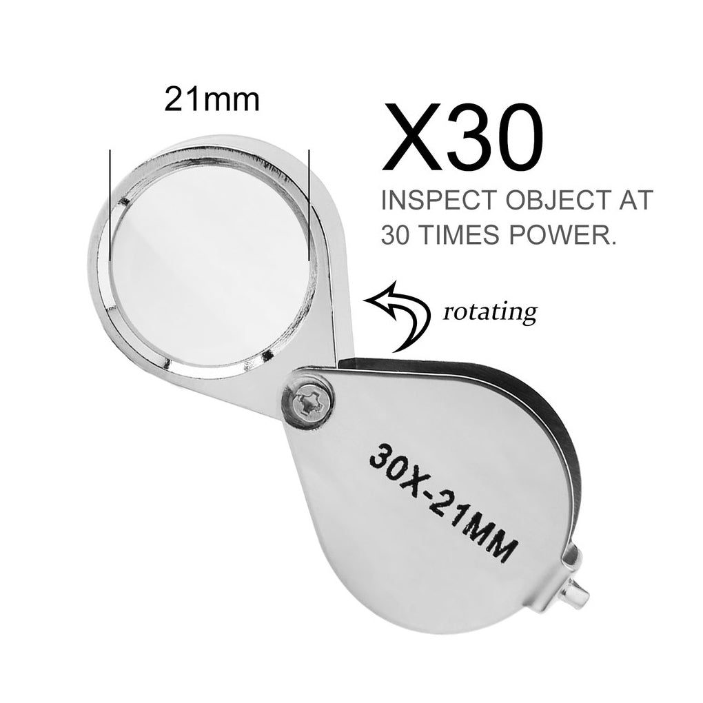 Pocket Loupe Magnifier Jewelry Magnifying Glass Foldable Triplet Diamond Lupa Eye Glass Tool For Je 2