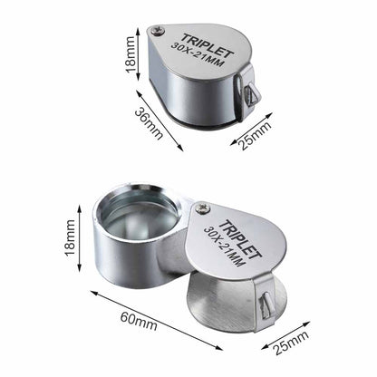 Pocket Loupe Magnifier Jewelry Magnifying Glass Foldable Triplet Diamond Lupa Eye Glass Tool For Je 3