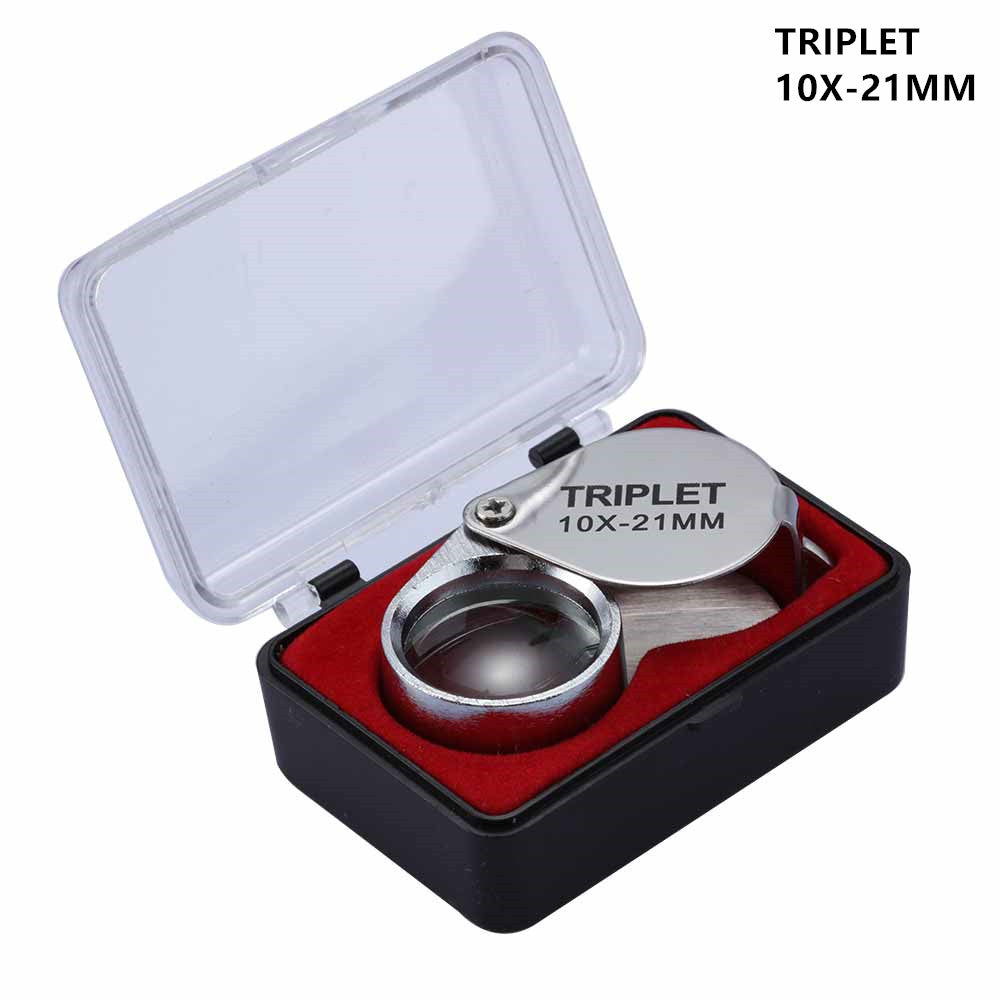 Pocket Loupe Magnifier Jewelry Magnifying Glass Foldable Triplet Diamond Lupa Eye Glass Tool For Je 6
