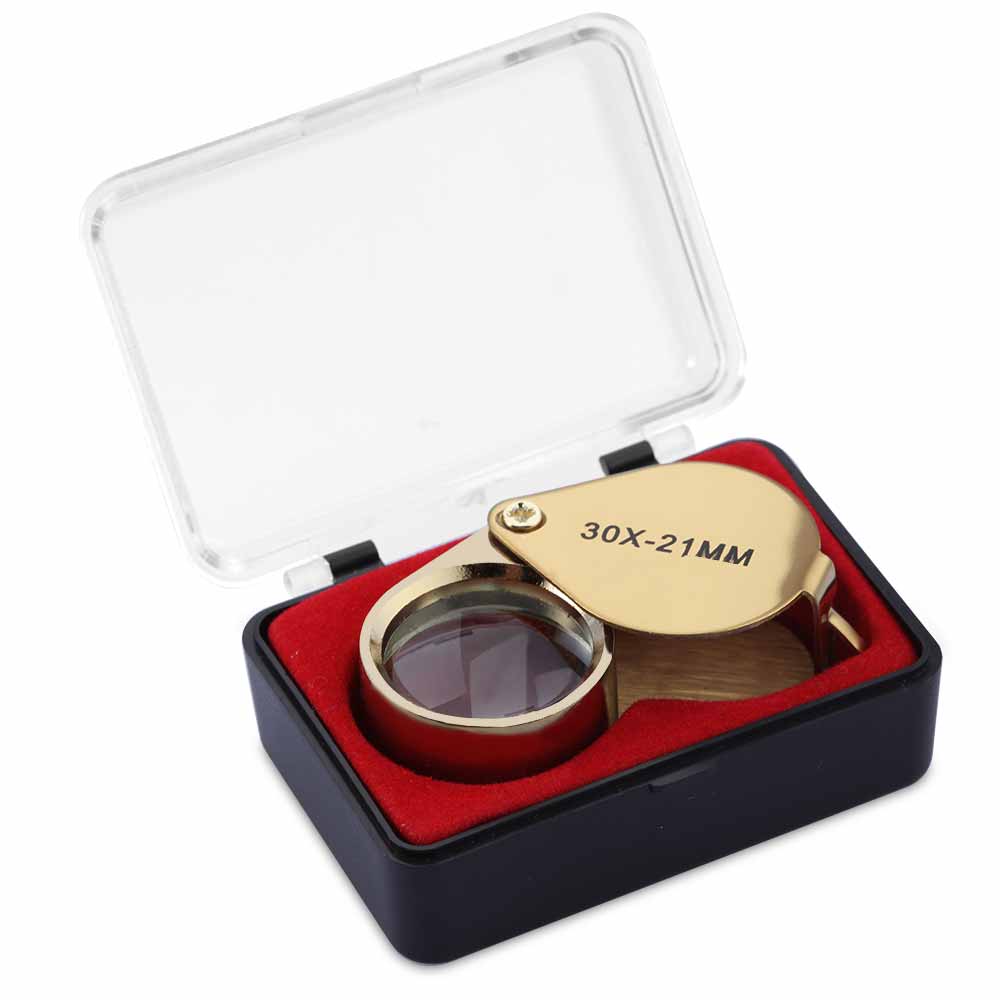 Pocket Loupe Magnifier Jewelry Magnifying Glass Foldable Triplet Diamond Lupa Eye Glass Tool For Je 8