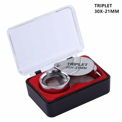 Pocket Loupe Magnifier Jewelry Magnifying Glass Foldable Triplet Diamond Lupa Eye Glass Tool For Je 7