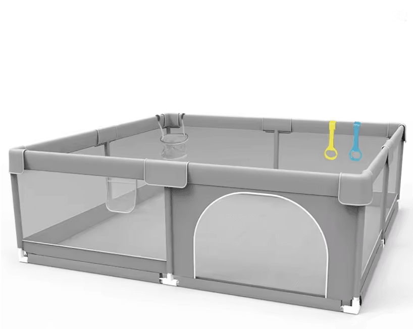 IMBABY Baby Playpen With Safety Fence And Pull Rings For Indoor And Outdoor Use 1
