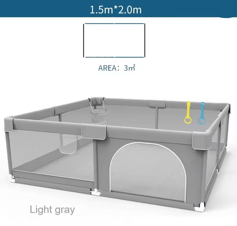 IMBABY Baby Playpen With Safety Fence And Pull Rings For Indoor And Outdoor Use 9