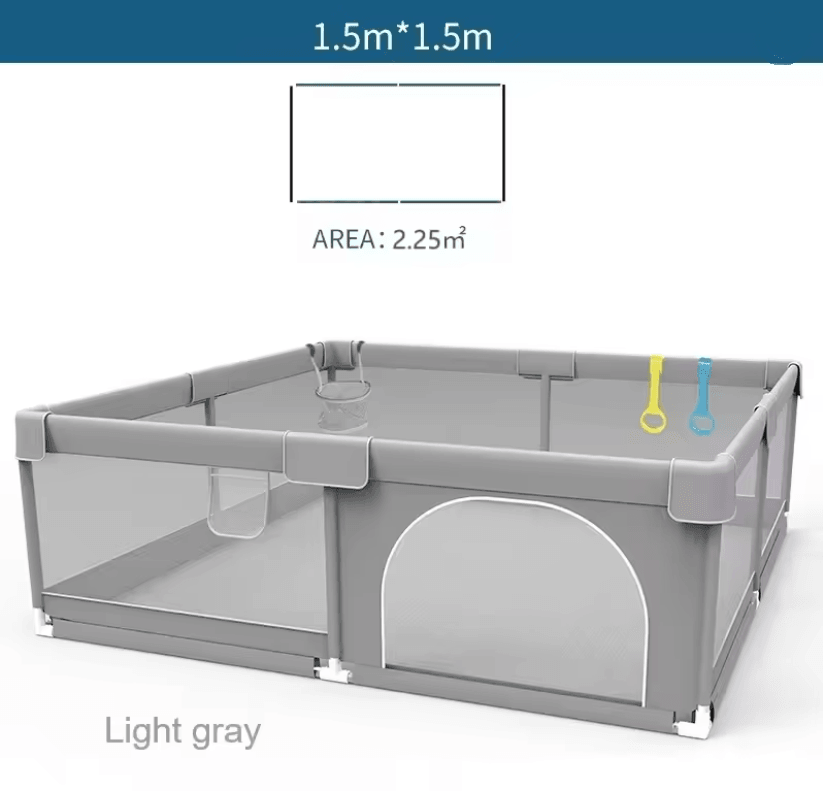 IMBABY Baby Playpen With Safety Fence And Pull Rings For Indoor And Outdoor Use 7
