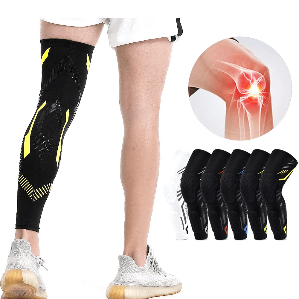 FlexGuard Knee Compression Sleeve Long Padded Support For Soccer Running  Sports Recovery 6
