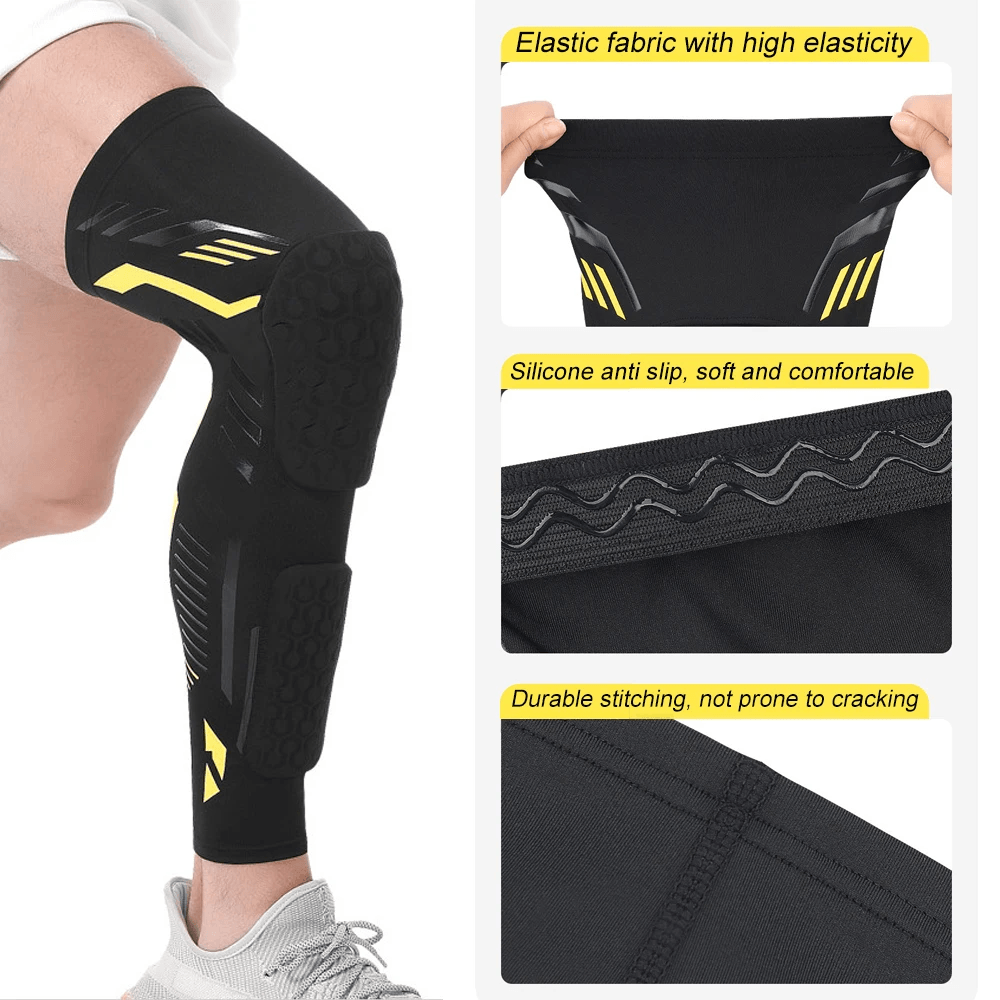 FlexGuard Knee Compression Sleeve Long Padded Support For Soccer Running  Sports Recovery 8