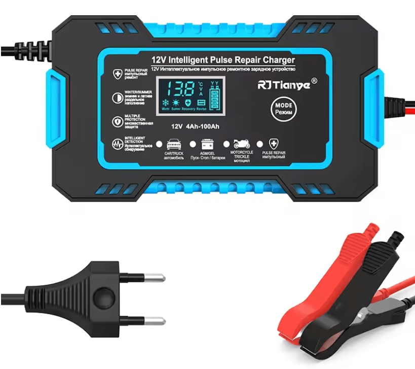 12V 6A Smart Car Battery Charger With LCD Display And Pulse Repair For Lead Acid Batteries 4