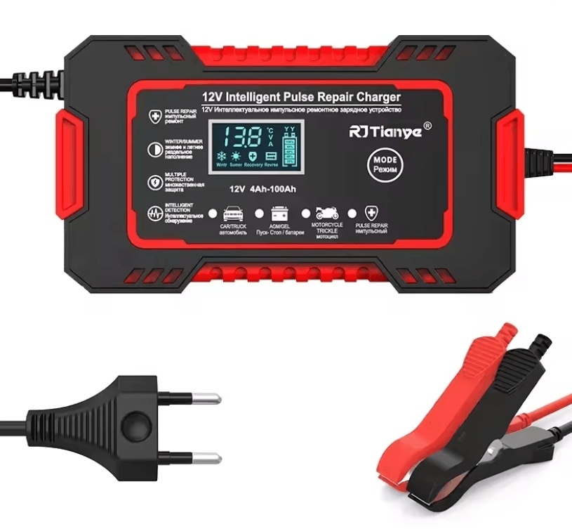 12V 6A Smart Car Battery Charger With LCD Display And Pulse Repair For Lead Acid Batteries 5