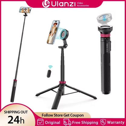 Ulanzi MT84 Magsafe Tripod Selfie Stick with Bluetooth Remote and 1.53 Meter Extension for iPhone and Vlogging