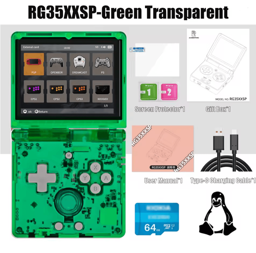 ANBERNIC RG35XXSP Retro Handheld Game Console With 35 Inch IPS Screen And 3300mAh Battery 3