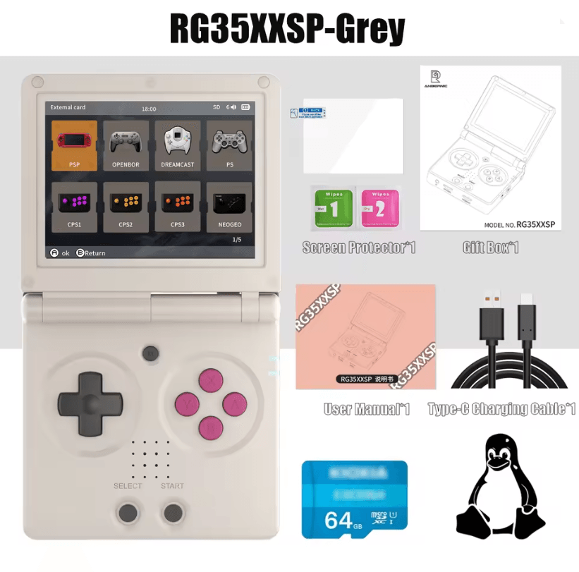 ANBERNIC RG35XXSP Retro Handheld Game Console With 35 Inch IPS Screen And 3300mAh Battery 6