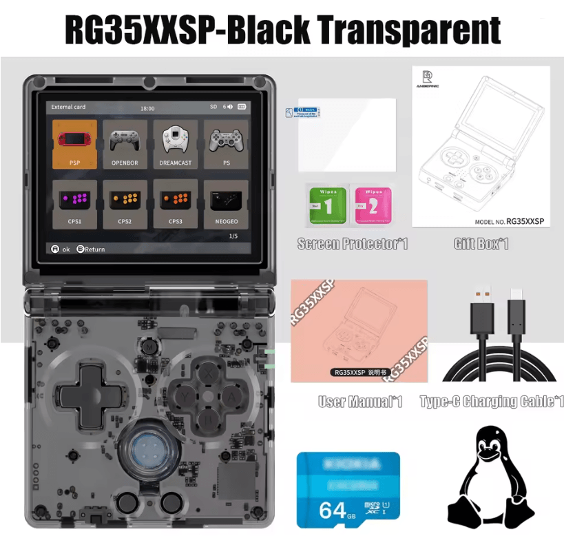 ANBERNIC RG35XXSP Retro Handheld Game Console With 35 Inch IPS Screen And 3300mAh Battery 7