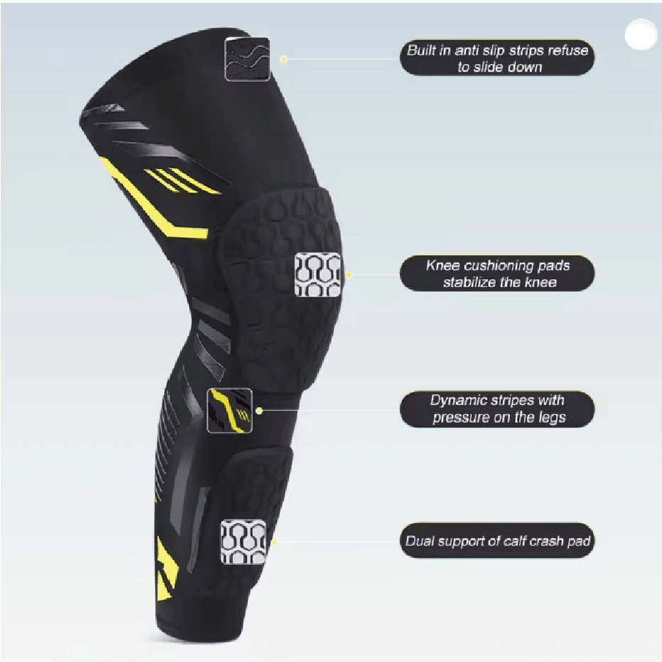 FlexGuard Knee Compression Sleeve Long Padded Support For Soccer Running  Sports Recovery 3