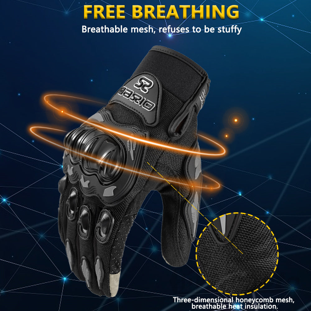 Summer Breathable Full Finger Motorcycle Gloves Touch Screen Non-slip Motocross Racing Biker Gloves Wear-resistant