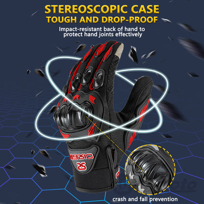 Summer Breathable Full Finger Motorcycle Gloves Touch Screen Non-slip Motocross Racing Biker Gloves Wear-resistant