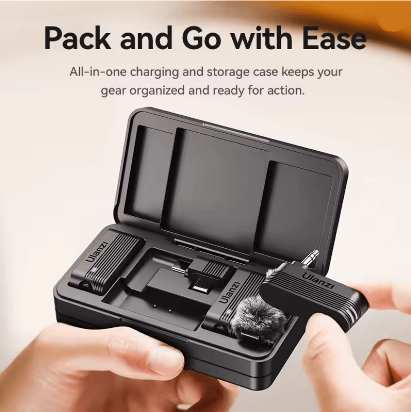 Ulanzi A100 Wireless Lavalier Microphone With Real Time Monitoring For IPhone And Camera Recording 2