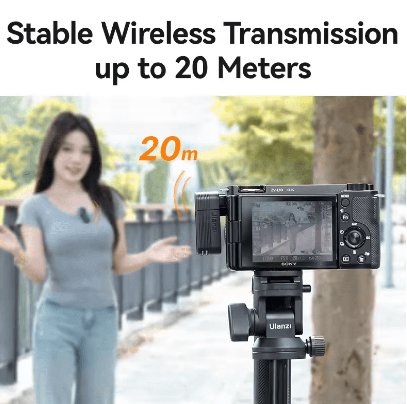 Ulanzi A100 Wireless Lavalier Microphone With Real Time Monitoring For IPhone And Camera Recording 3