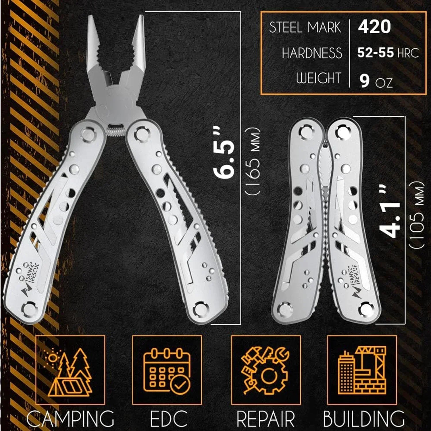 Multitool 24-in-1 Pliers with Professional Multi-tool for Survival, Camping, Hunting, Compact Tools Set for Men, Dad