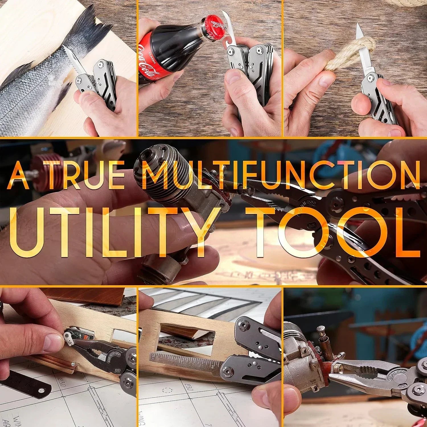 Multitool 24-in-1 Pliers with Professional Multi-tool for Survival, Camping, Hunting, Compact Tools Set for Men, Dad