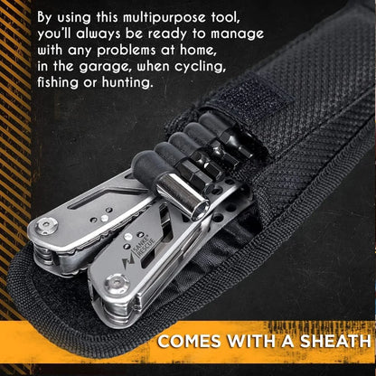 Multitool 24-in-1 Pliers with Professional Multi-tool for Survival, Camping, Hunting, Compact Tools Set for Men, Dad
