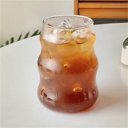 530ml Heat-Resistant Glass Cup, Stripe Mug Water Tumbler, Durable Drinkware for Tea, Coffee, Juice, Milk