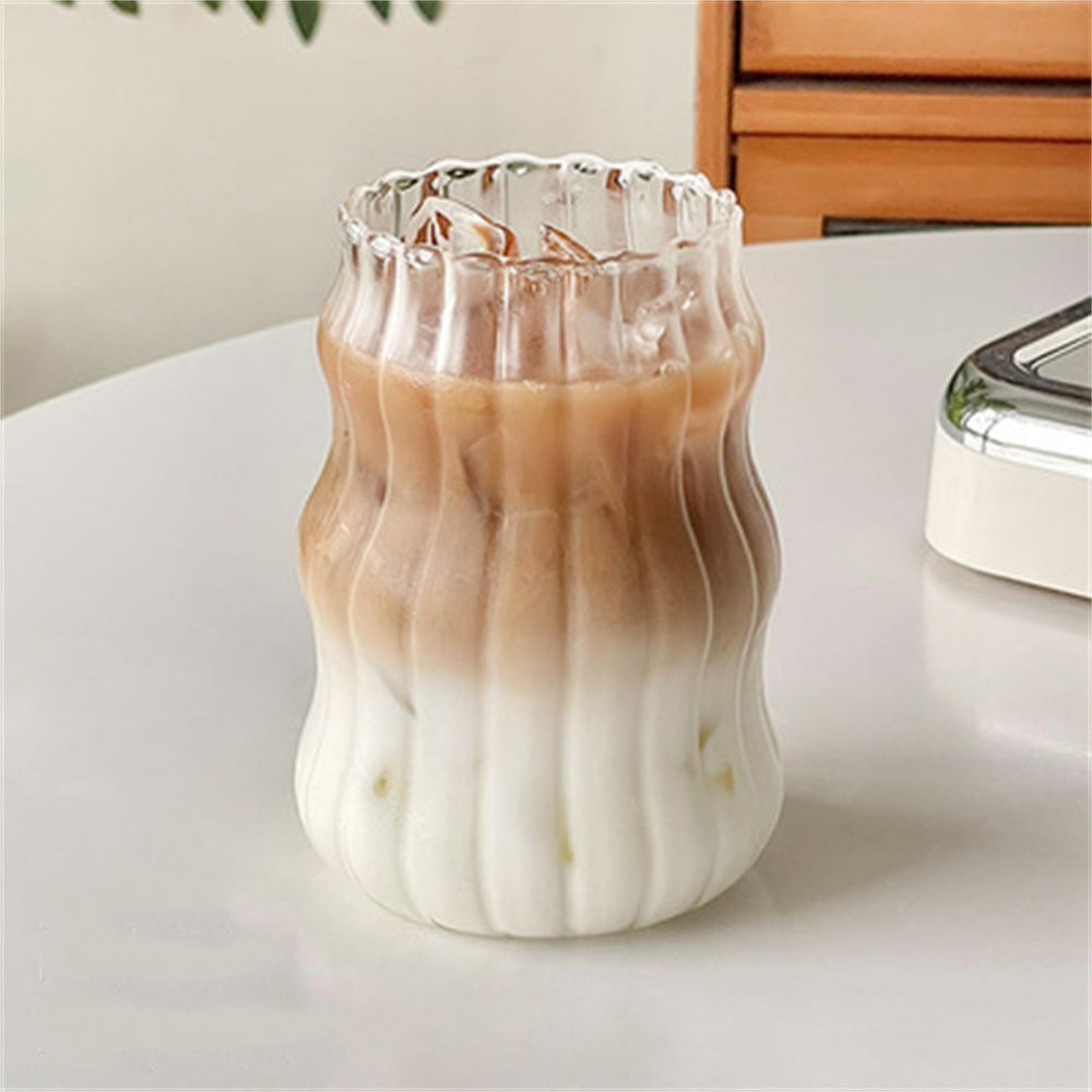 530ml Heat-Resistant Glass Cup, Stripe Mug Water Tumbler, Durable Drinkware for Tea, Coffee, Juice, Milk