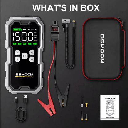 Portable Car Jump Starter With 150PSI Air Compressor And 7000A Peak Battery Booster Power Bank 5