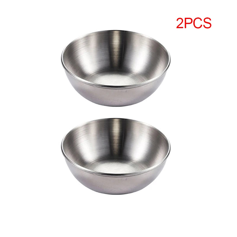 Stainless Steel Golden Appetizer & Seasoning Dishes, Serving Tray Set, Spice Plates, Sauce Bowls for Kitchen Tableware