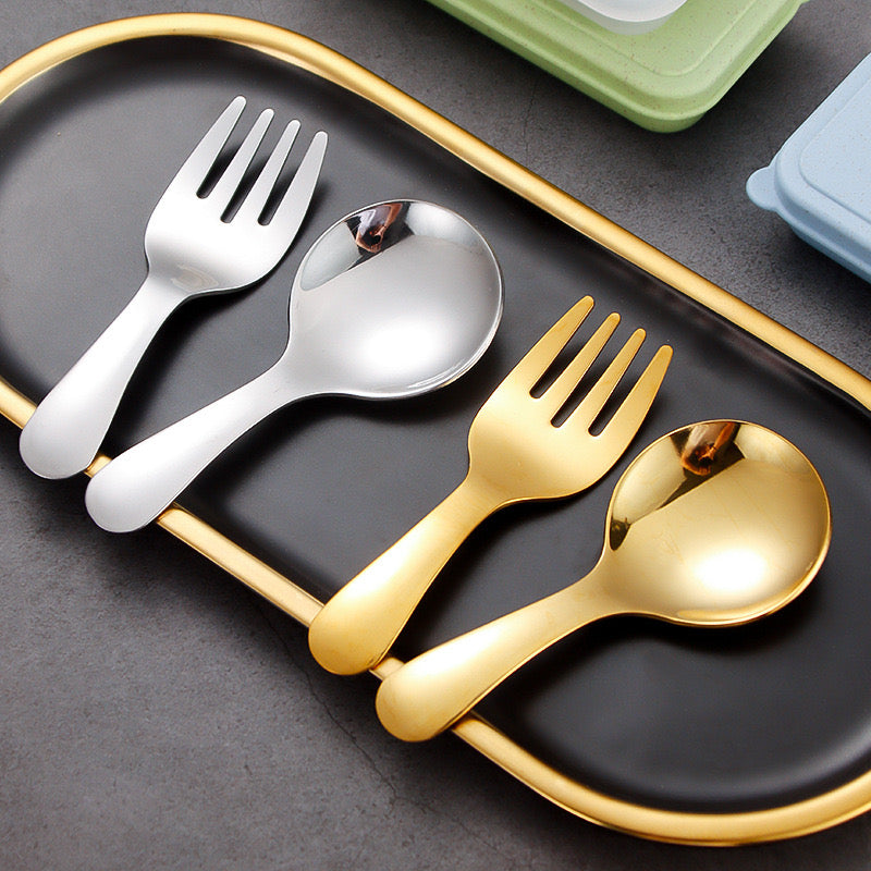 Portable Stainless Steel Tableware Set for Outdoor Tourism, Spoon and Fork Combo for Kids, Travel, Picnic