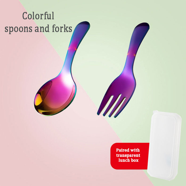 Portable Stainless Steel Tableware Set for Outdoor Tourism, Spoon and Fork Combo for Kids, Travel, Picnic