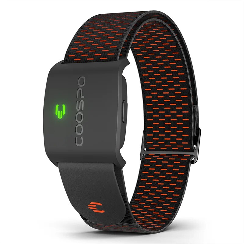 Armband Heart Rate Monitor with HR Zones & Calories, Bluetooth 5.0 ANT+ HRM Sensor for Cycling, Peloton, Zwift, Wahoo