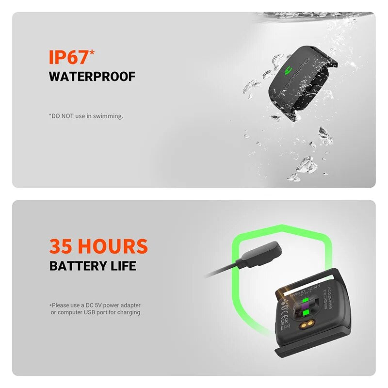 Armband Heart Rate Monitor with HR Zones & Calories, Bluetooth 5.0 ANT+ HRM Sensor for Cycling, Peloton, Zwift, Wahoo