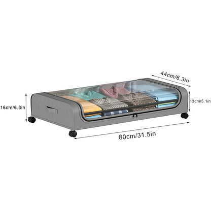 Under Bed Storage Box with Wheels, Large Capacity Dust Proof Quilt Clothes Storage Bag for Bedroom, Organizing Storage