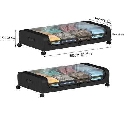 Under Bed Storage Box with Wheels, Large Capacity Dust Proof Quilt Clothes Storage Bag for Bedroom, Organizing Storage