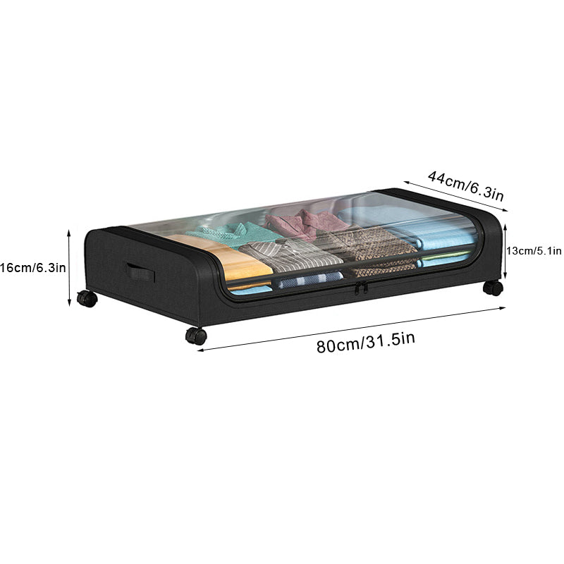 Under Bed Storage Box with Wheels, Large Capacity Dust Proof Quilt Clothes Storage Bag for Bedroom, Organizing Storage