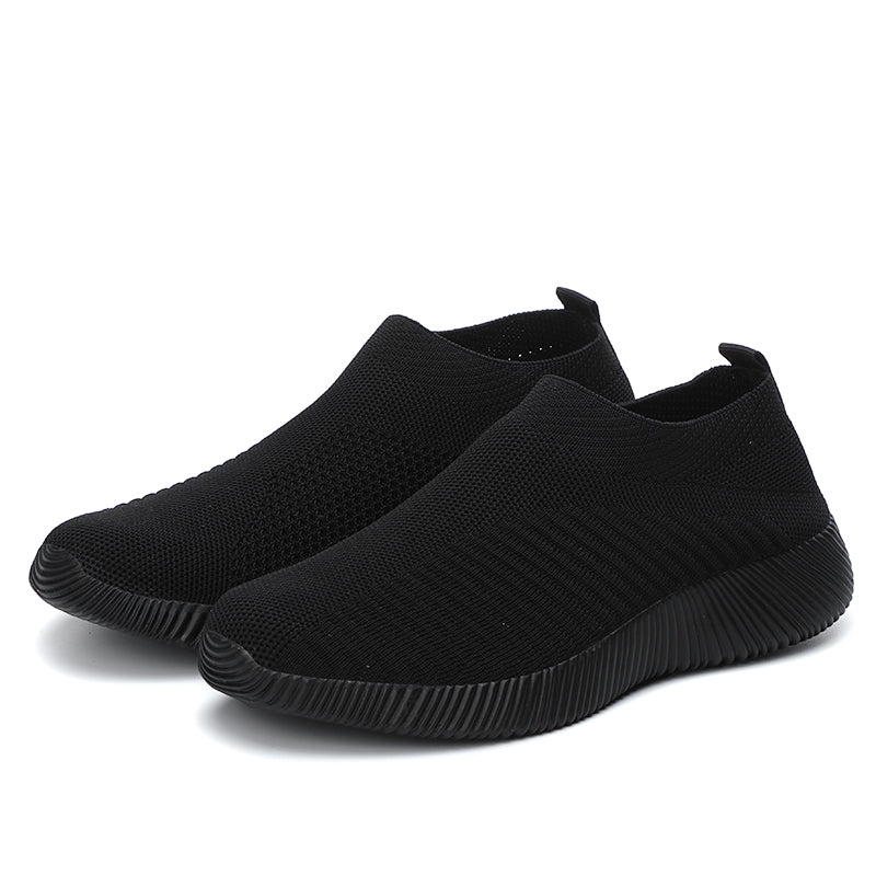 Women Solid Color Mesh Sneakers, Lightweight Woven Breathable Low Top Sports Running Shoes for Walking & Outdoor