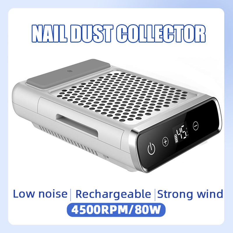 Powerful Nail Dust Vacuum Collector, Professional Nail Dust Extractor with Reusable Filter & Adjustable Speed Manicure