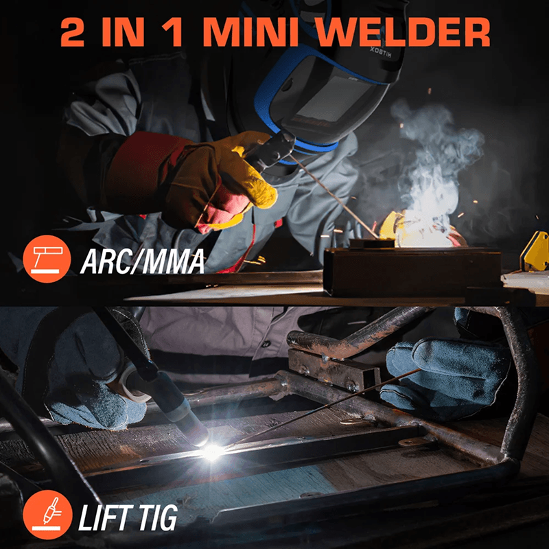 HITBOX ARC200D Portable Welding Machine 2 in 1 MMA ARC Lift TIG Welder with Digital Display and IGBT Inverter
