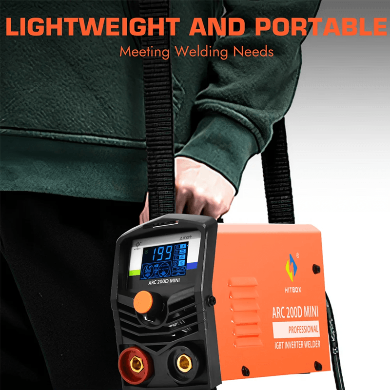 HITBOX ARC200D Portable Welding Machine 2 In 1 MMA ARC Lift TIG Welder With Digital Display And IGB 9