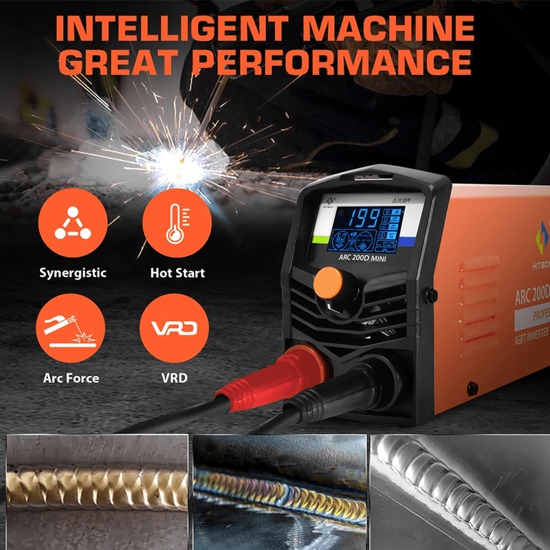 HITBOX ARC200D Portable Welding Machine 2 In 1 MMA ARC Lift TIG Welder With Digital Display And IGB 4