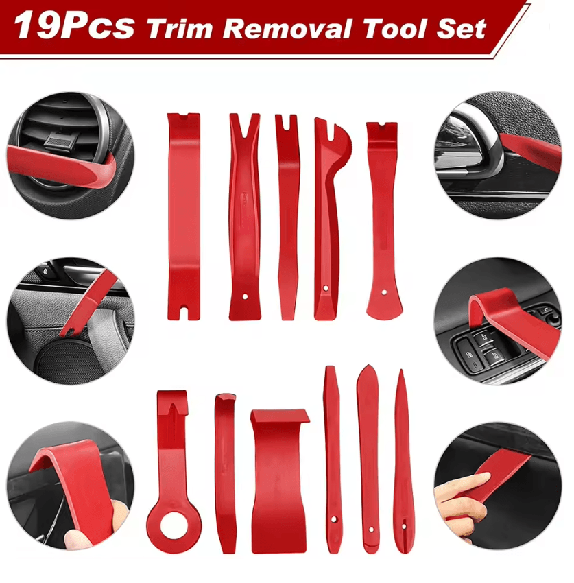 5Piece Car Interior Trim Removal Tool Set  NonScratch Plastic Pry Kit For Dashboards Door Panels An 1