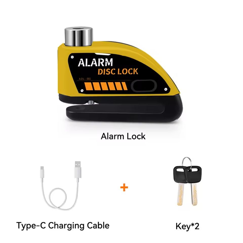 Motorcycle Alarm Disc Brake Lock 120dB Anti Theft Padlock 16