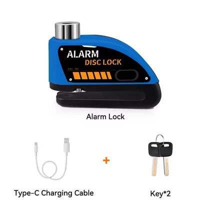 Motorcycle Alarm Disc Brake Lock 120dB Anti Theft Padlock 6