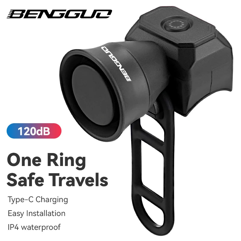 Mini USB Rechargeable Bicycle Horn, Waterproof Electronic Bike Bell for Mountain Bike, Kid Scooter & Riding Equipment