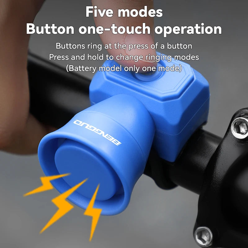 Mini USB Rechargeable Bicycle Horn, Waterproof Electronic Bike Bell for Mountain Bike, Kid Scooter & Riding Equipment