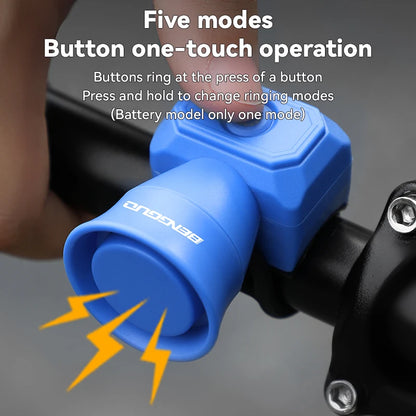 Mini USB Rechargeable Bicycle Horn, Waterproof Electronic Bike Bell for Mountain Bike, Kid Scooter & Riding Equipment