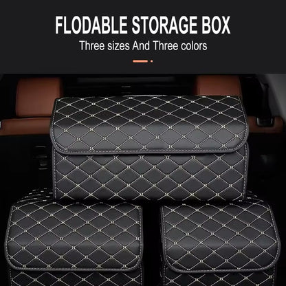 Leather Car Trunk Organizer Large Folding Storage Box