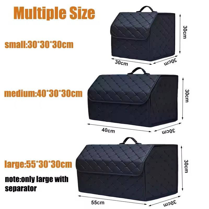 Leather Car Trunk Organizer Large Folding Storage Box 1
