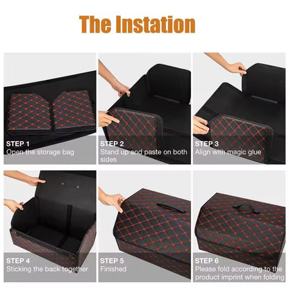 Leather Car Trunk Organizer Large Folding Storage Box 5