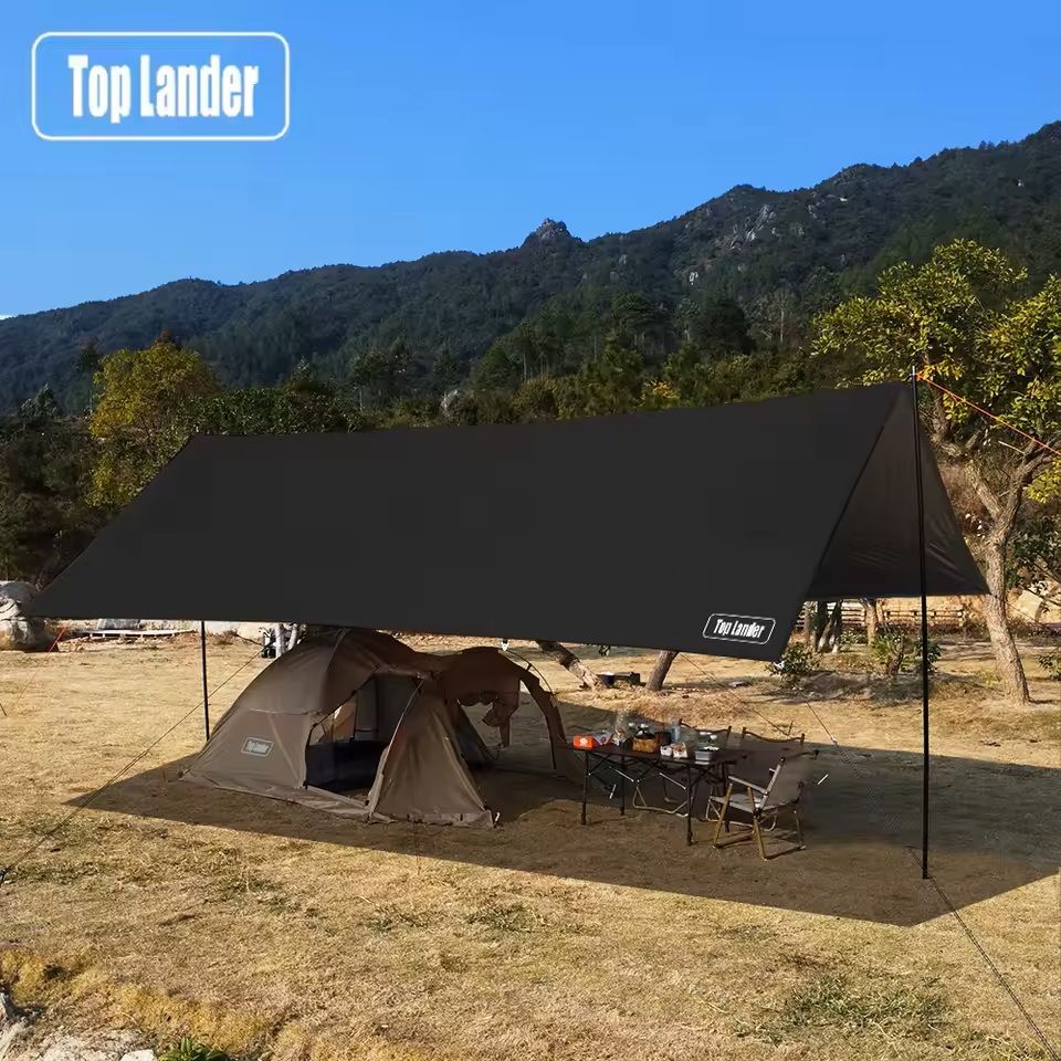 Large Waterproof Camping Tarp Sun Shelter 4x6m Outdoor Canopy